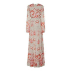 vintage elegant floral ruffle dress
