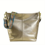 Geometric Strap Hobo Bag, LarCapacity Crossbody Bag, Women's Retro Style Shoulder Bag