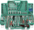 151 78 94 108 16 Pieces Socket Wrench Tool Sets Auto Repair Mixed Tool Combination PackaHand Tool Kits with Plastic Toolbox StoraCase