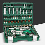 151 78 94 108 16 Pieces Socket Wrench Tool Sets Auto Repair Mixed Tool Combination PackaHand Tool Kits with Plastic Toolbox StoraCase