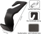 Purse Hook for Car, Superior Leather Headrest Hanger Matching Cars Interior, Brown Back Seat Organizer Storage Holder