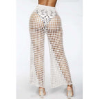 summer see through wide trousers