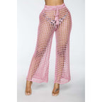 summer see through wide trousers
