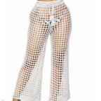 summer see through wide trousers