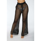 summer see through wide trousers