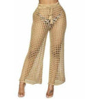 summer see through wide trousers