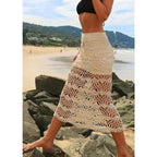 lace crochet midi skirt