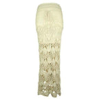 lace crochet midi skirt