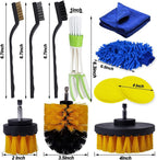 26Pcs Car Detailing Brush Set, Car Detailing Kit, Car Drill Brush/Wheel Brushes/Air Vent Brush/Buffing SponPads Kit/Washing Mitt/Cleaning Cloth