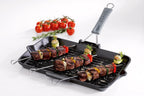 Staub Cast Iron 13.4 X 8.3" Rectangular Folding Grill - Matte Black, Made in France