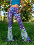 Tie-dyed casual colorful flared pants