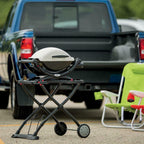 Portable Grill Combo 1-Burner Portable Folding Shelf Propane Gas Cart Red