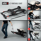 Portable Grill Combo 1-Burner Portable Folding Shelf Propane Gas Cart Red