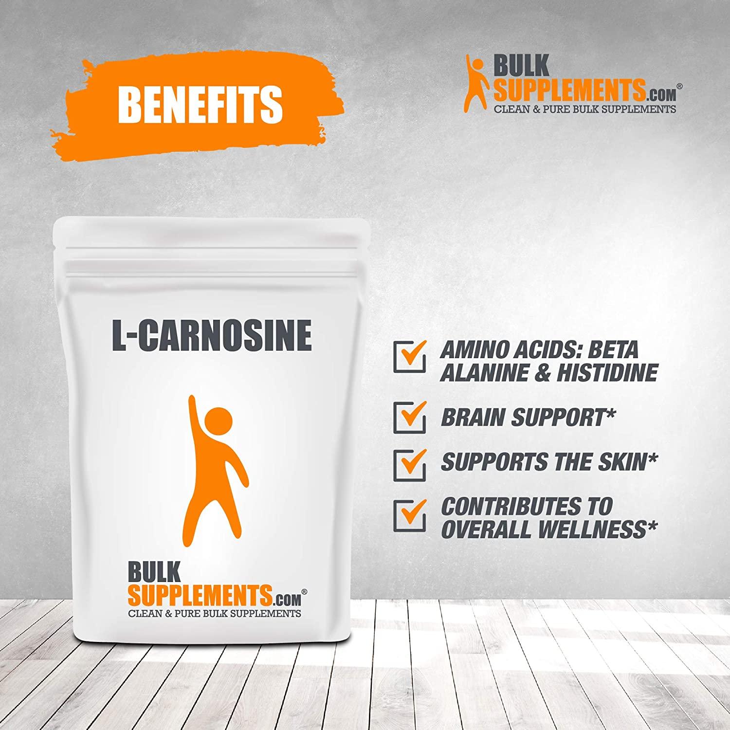 BulkSupplements.com L-Carnosine Powder Eye Supplement Vegetarian - Vegetarian Supplement (1 Kilogram - 2.2 lbs)