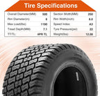 HALBERD Set of 2 20x10.00-8 Lawn Mower Tires 4PR Tractor Tires Great Traction for Garden Tractors Riding Mower Golf Cart Excavators