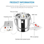 Goat MilMachine Goat Milker Electric MilMachine with 2 Teat Cups Pulsation Vacuum Pump  Steel Bucket 7L for Goat
