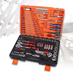 KANJJ-YU Screwdriver General Household Car AUTO Repair Tool Kit with Plastic Toolbox StoraCase Socket Ratchet Wrench Screwdriver Hand Tool Set (Color : 121pcs Economic Set)
