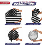 Autoamerics 1-Piece Windshield Sun Shade B&amp;W American Flag USA Patriotic  - Foldable Car Front Window Sunshade for Most Sedans SUV Truck - Blocks Max UV Rays and Keeps Your Vehicle Cool X-Large