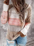 Casual Striped Hooded Sweater