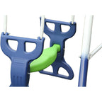 Sportspower Outdoor Rosemead Metal Swing Set with Roman Glider, Saucer, and 6ft Heavy Duty Slide