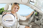 Magnelex Windshield Sunshade with Bonus Steering Wheel Sun Shade. Reflective Polyester Blocks Heat and Sun. Foldable Sun Shield Keeps Your Vehicle Cool (Medium 59 x 31 in)