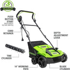 Greenworks 13 Amp 14-Inch Corded Dethatcher / Scarifier, DT13B00