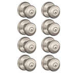Georgian Satin Nickel Privacy Bed/Bath Door Knob (8-Pack)