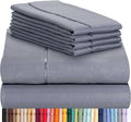 LuxClub 6 PC King Size Sheet Set Bamboo Sheets Deep Pockets 18" Eco Friendly Wrinkle Free Cooling Sheets Machine Washable Hotel Bedding Silky Soft -Silver King