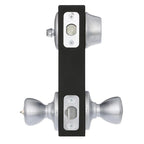 Tylo Satin Chrome Exterior Entry Door Knob and Single Cylinder Deadbolt Project Pack