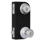 Tylo Satin Chrome Exterior Entry Door Knob and Single Cylinder Deadbolt Project Pack