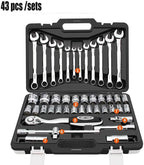 82 pcs Ratchet Torque Wrench key Combination Auto Repair Hand Tools for Car Kit a set of keys spanners