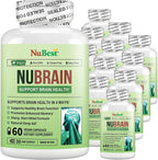 NuBrain - Support Brain Health & Brain Functions - Enhance Cerebral Circulation - Improve Focus, Memory, Sleep & Cognition - 60 Veggie Capsules (Pack of 12)