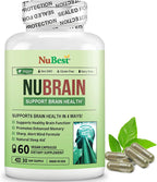 NuBrain - Support Brain Health & Brain Functions - Enhance Cerebral Circulation - Improve Focus, Memory, Sleep & Cognition - 60 Veggie Capsules (Pack of 12)