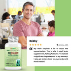 NuBrain - Support Brain Health & Brain Functions - Enhance Cerebral Circulation - Improve Focus, Memory, Sleep & Cognition - 60 Veggie Capsules (Pack of 12)