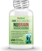 NuBrain - Support Brain Health & Brain Functions - Enhance Cerebral Circulation - Improve Focus, Memory, Sleep & Cognition - 60 Veggie Capsules (Pack of 12)