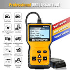 MOTOPOWER MP69033 Car OBD2 Scanner Code Reader Engine Fault Code Reader Scanner CAN Diagnostic Scan Tool for All OBD II Protocol Cars Since 1996, Yellow