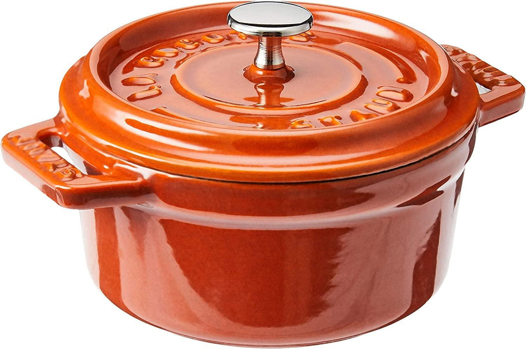 Staub Cast Iron 0.25-qt Mini Round Cocotte - Burnt Orange, Made in France