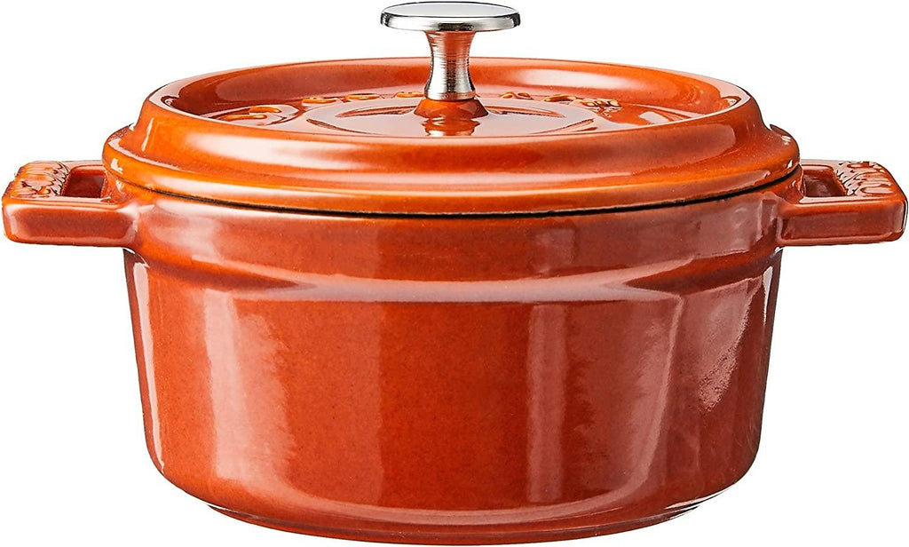 Staub Cast Iron 0.25-qt Mini Round Cocotte - Burnt Orange, Made in France