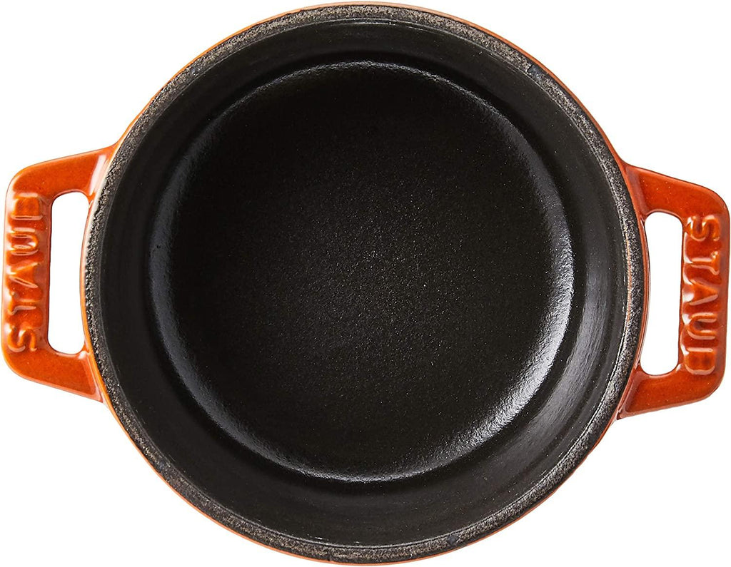 Staub Cast Iron 0.25-qt Mini Round Cocotte - Burnt Orange, Made in France