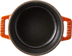 Staub Cast Iron 0.25-qt Mini Round Cocotte - Burnt Orange, Made in France