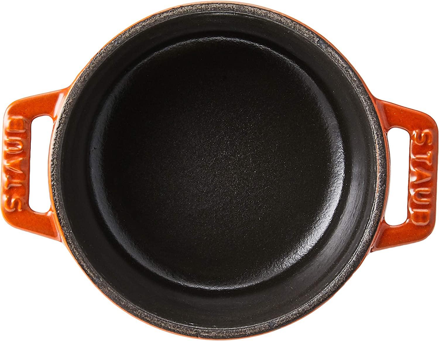 Staub Cast Iron 0.25-qt Mini Round Cocotte - Burnt Orange, Made in France