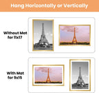 upsimples 11x17 Picture Frame Set of 5, Display Pictures 9x15 with Mat or 11x17 Without Mat, Wall Gallery Photo Frames, Gold