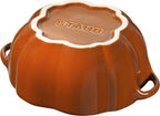 STAUB Ceramic Pumpkin Dish, .75 Qt, 24-oz, Burnt Orange, Oven Safe