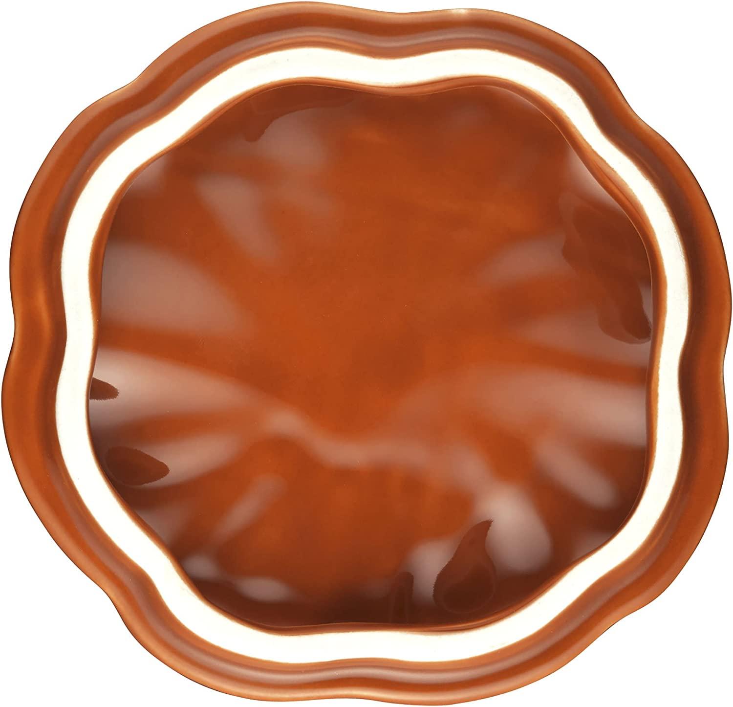STAUB Ceramic Pumpkin Dish, .5 Qt, 16-oz, Burnt Orange, Oven Safe