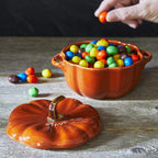 STAUB Ceramic Pumpkin Dish, .5 Qt, 16-oz, Burnt Orange, Oven Safe