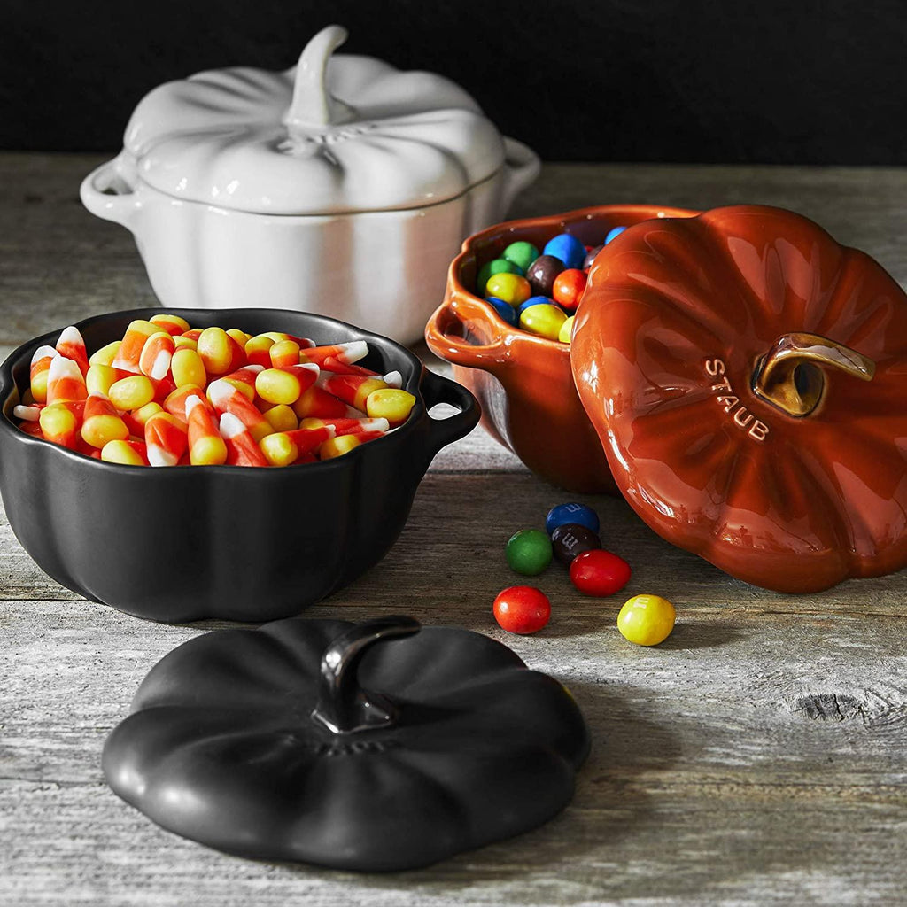 STAUB Ceramic Pumpkin Dish, .5 Qt, 16-oz, Burnt Orange, Oven Safe