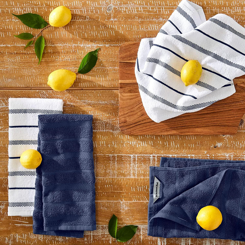 KitchenAid Albany Kitchen Towel Set, Set of 4, Blue Willow