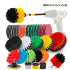 Drill Brush, Power Scrubber Cleaning Brush Extended Long Attachment Set All Purpose Drill Scrub Brushes Car Polishing Pad Kit (Not Included Drill)