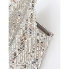 shiny sequin cropped tank top