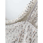 shiny sequin cropped tank top